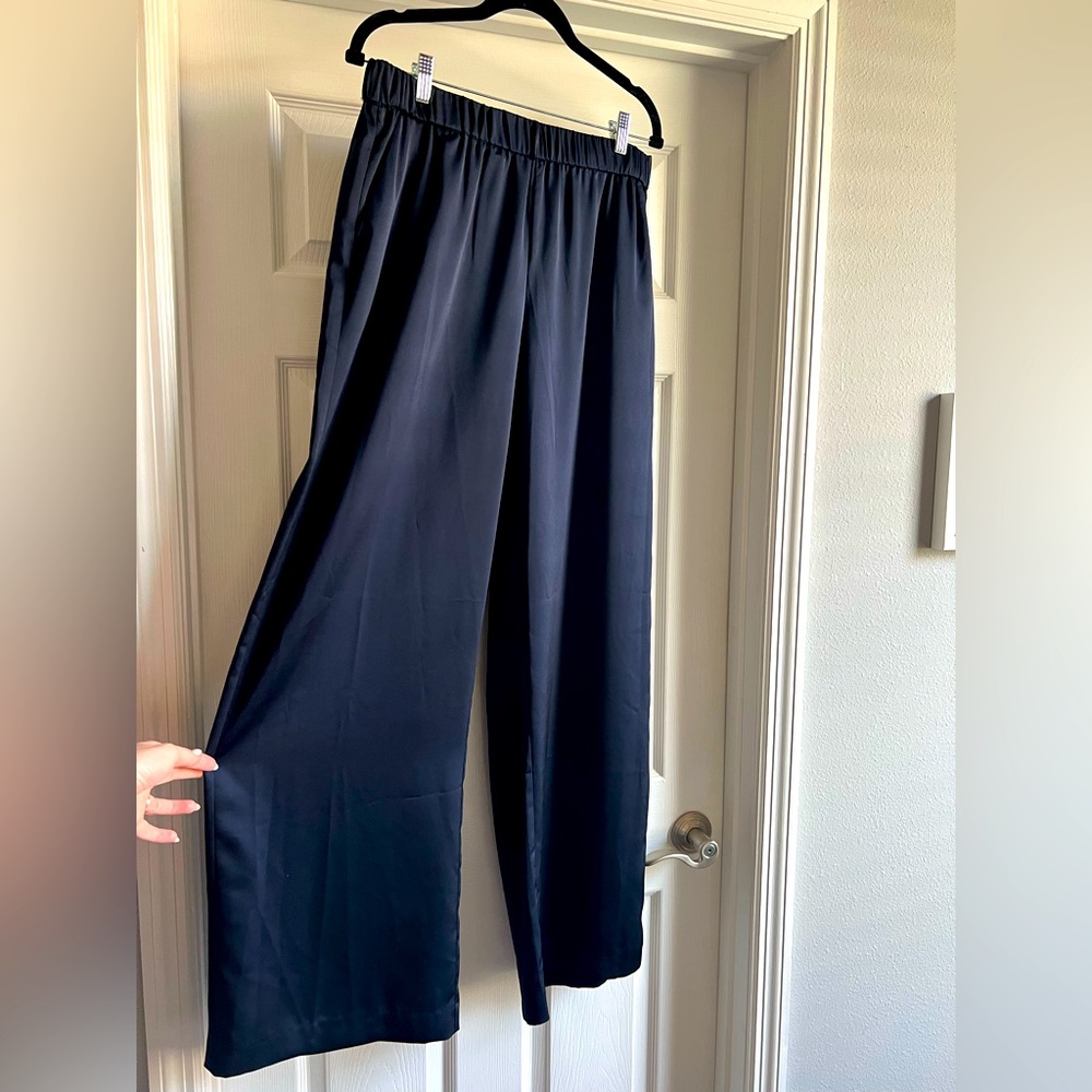 NWOT Nordstrom Navy Blue Wide Leg Pull-on Trousers